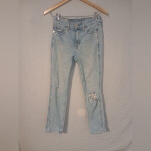 GAP JEANS VINTAGE SLIM MID-RISE SIZE 26 / 2s, LIGHTLY DISTRESSED